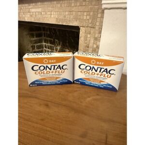 (2) Boxes Contac Day Cold + Flu Multi Symptom Medicine 24 Caplets Exp. 8/27